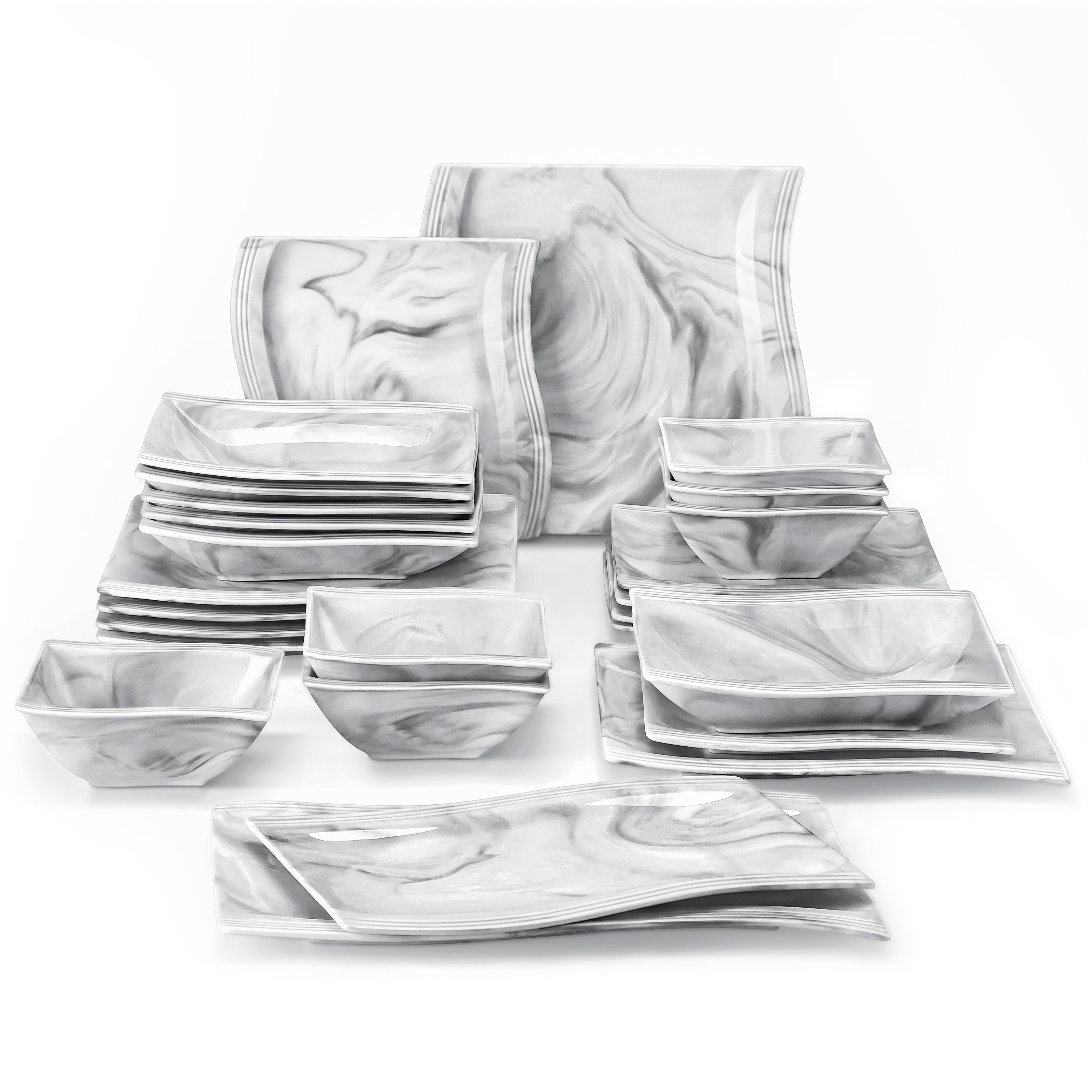 Square Porcelain Dinnerware Set