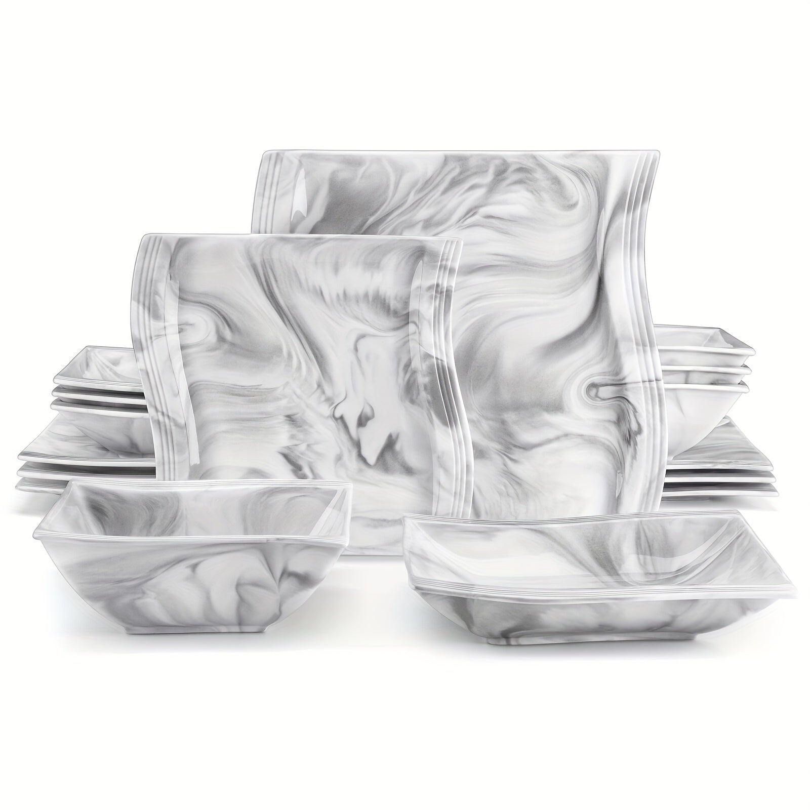 Square Porcelain Dinnerware Set