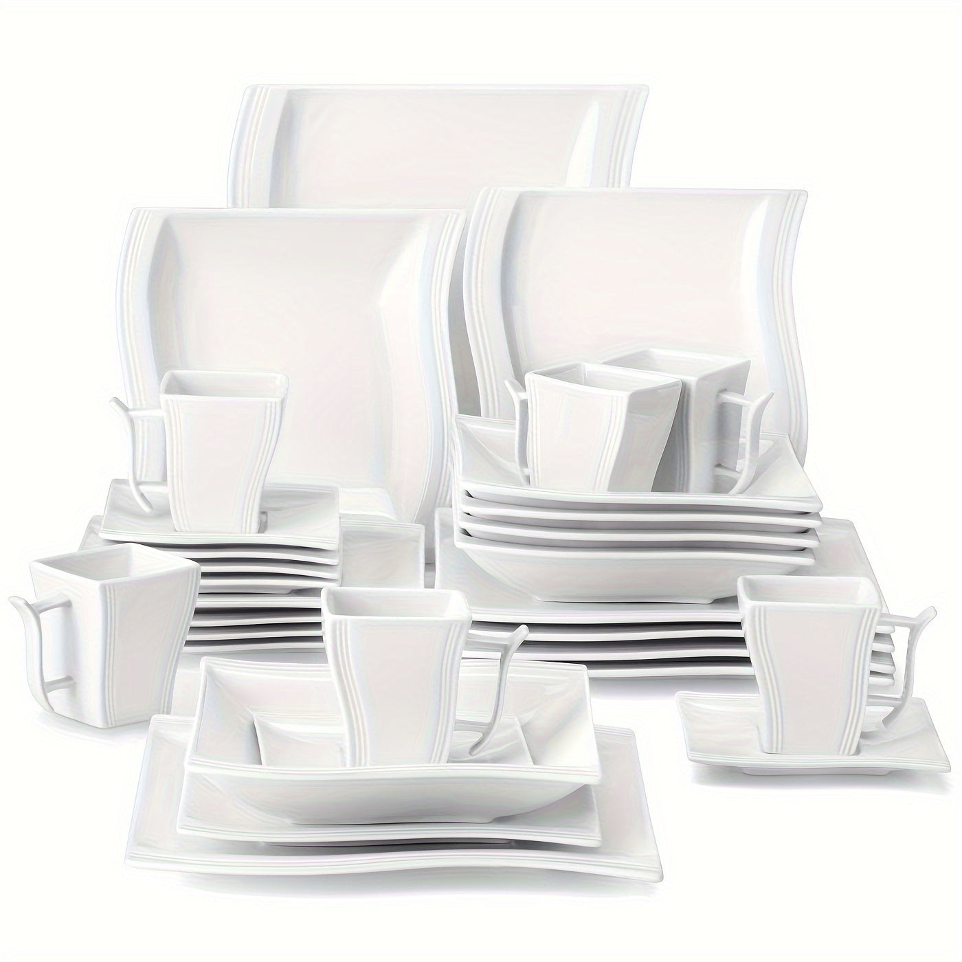 Square Porcelain Dinnerware Set