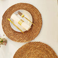 6-Pack Natural Woven Placemats – Rustic Cattail Grass Table Mats