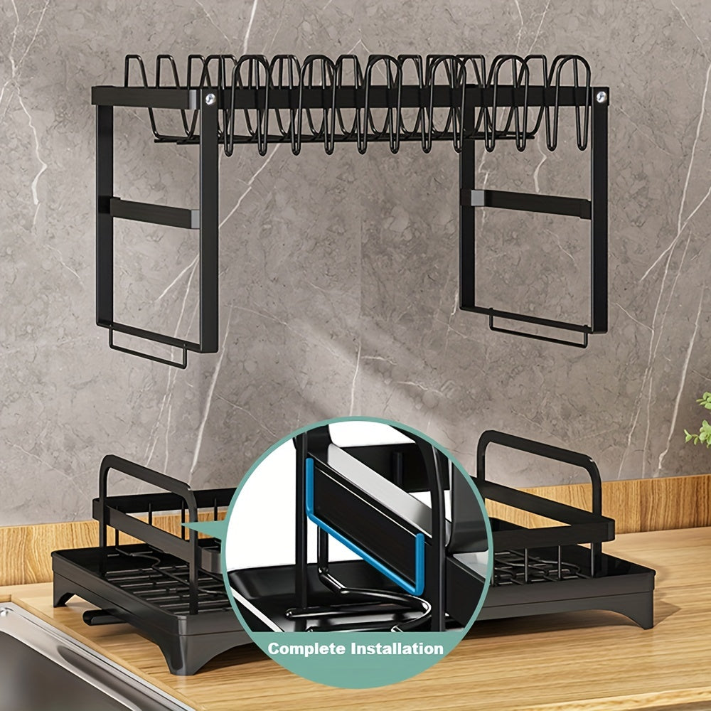 2-Tier Dish Drying Rack with Drainboard